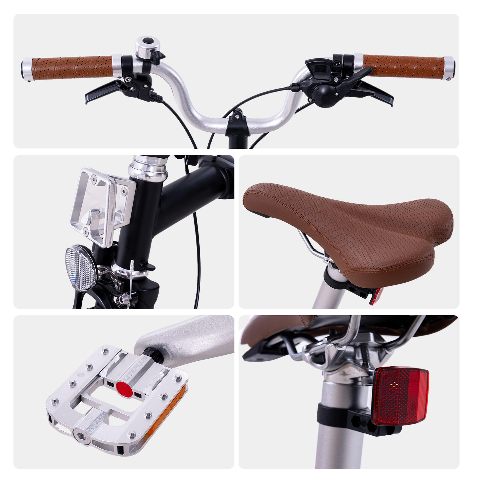 Vouwfiets EM6 16” - 9 Versnellingen Shimano- Drievoudig Vouwsysteem-Ultracompact 5/7