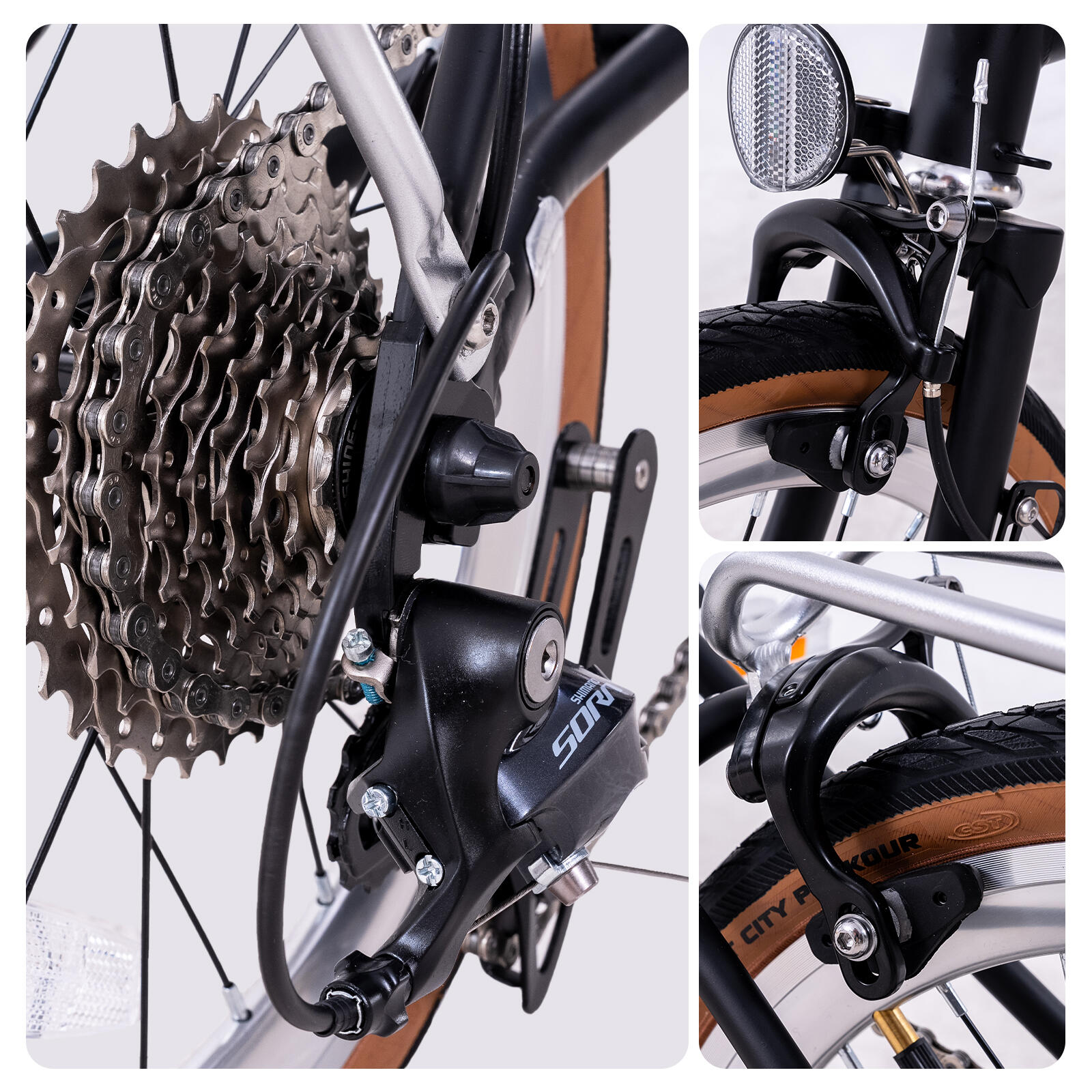 Vouwfiets EM6 16” - 9 Versnellingen Shimano- Drievoudig Vouwsysteem-Ultracompact 4/7