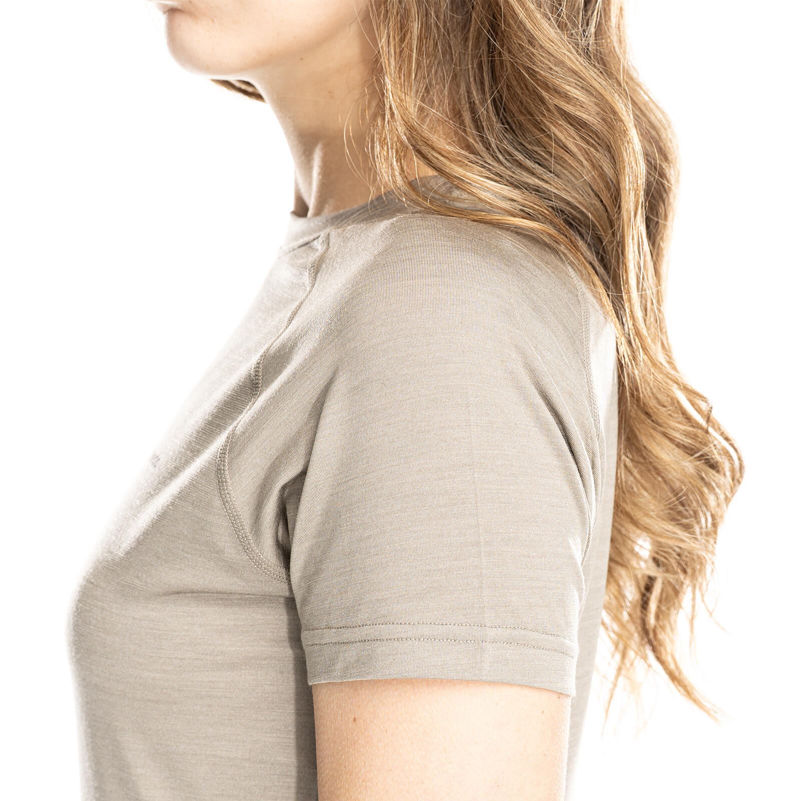 Nila Merino Baselayer Shirt Damen kurzarm Wandern - darksand 7/7