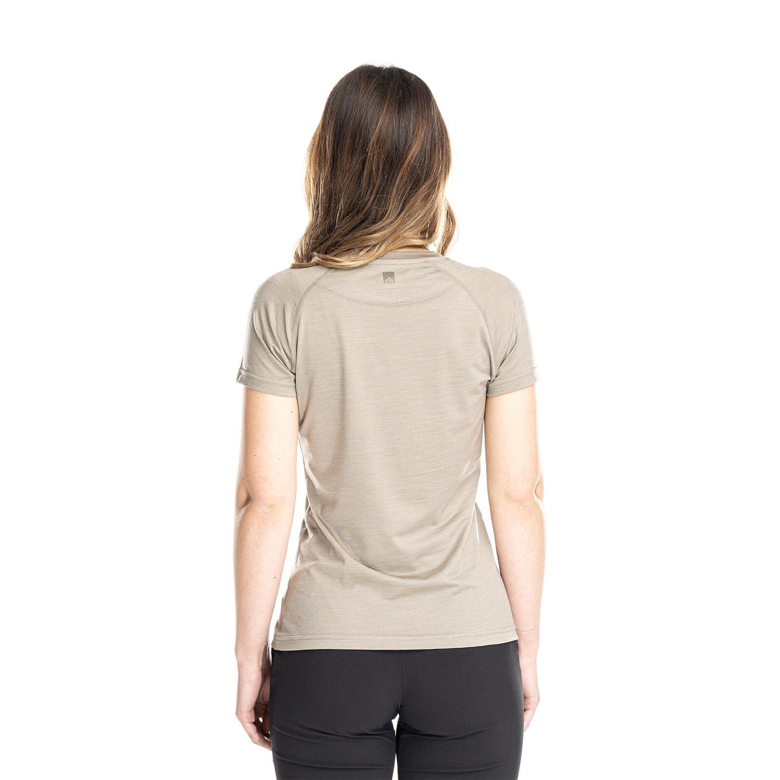 Nila Merino Baselayer Shirt Damen kurzarm Wandern - darksand 5/7