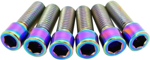TLC Metric Titanium Attacco Manubrio BMX Bulloni - Rainbow