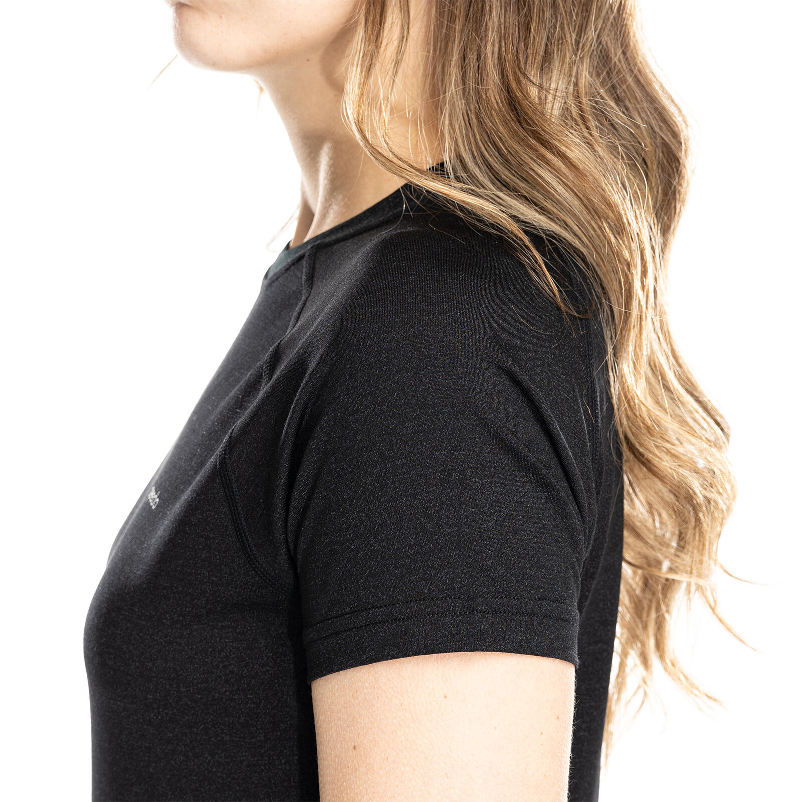 Nila Merino Baselayer Shirt Damen kurzarm Wandern - coalblack 7/7