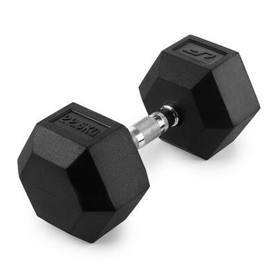 Gegummeerde gietijzeren halter hex 22,5 kg upform