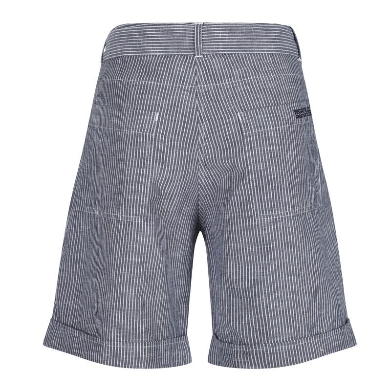 Samora Femme Randonnée Short - Rayé blanc / bleu marine