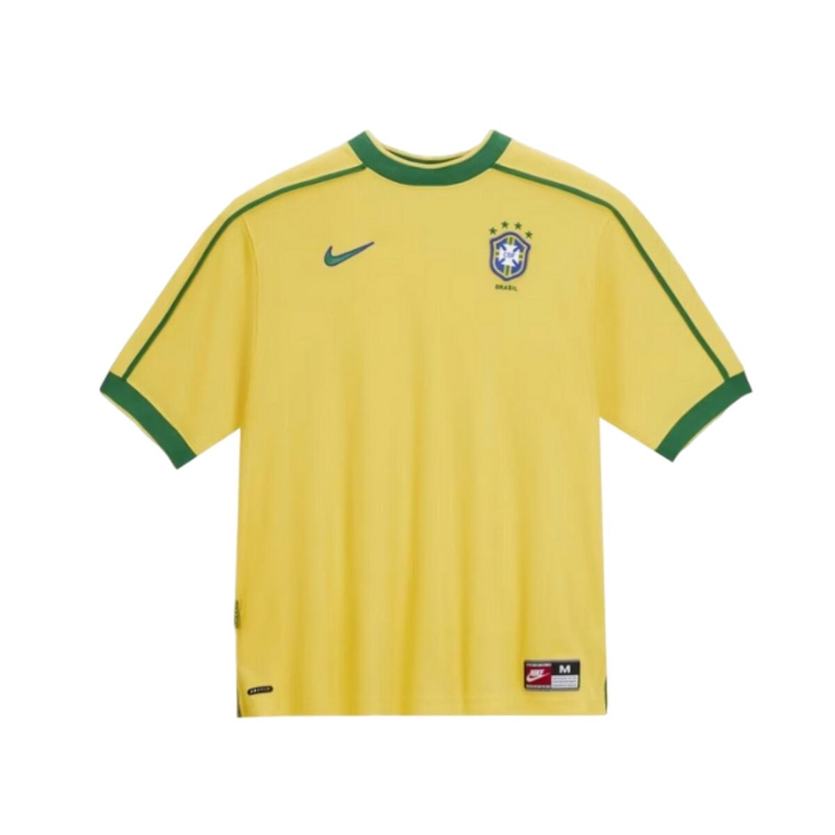 T-shirt  Brazil 1998 Reissue Corn Yellow Pine Green Football
