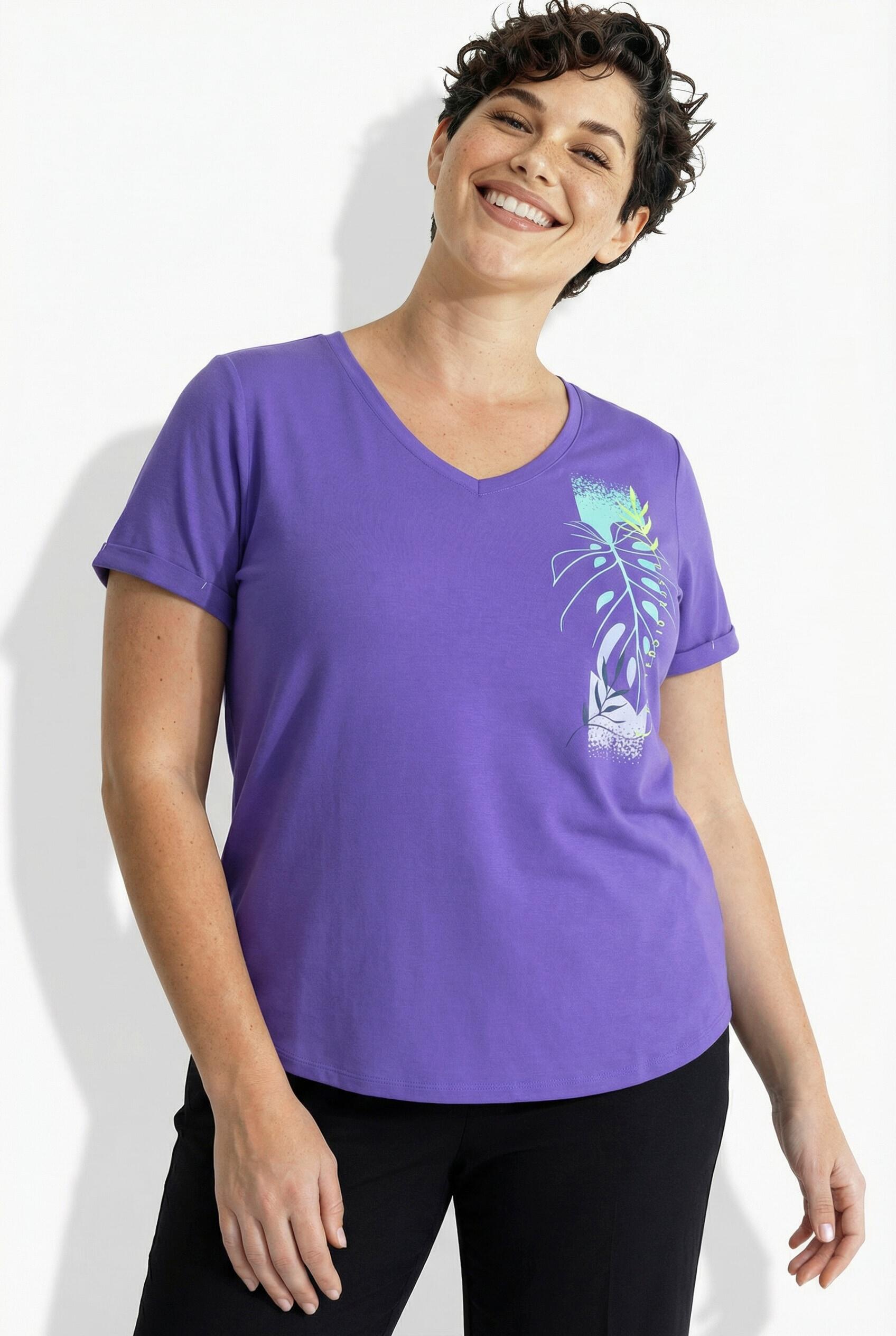 Femme T-shirt technique col en V et manches courtes traitement antibactérien 5/7