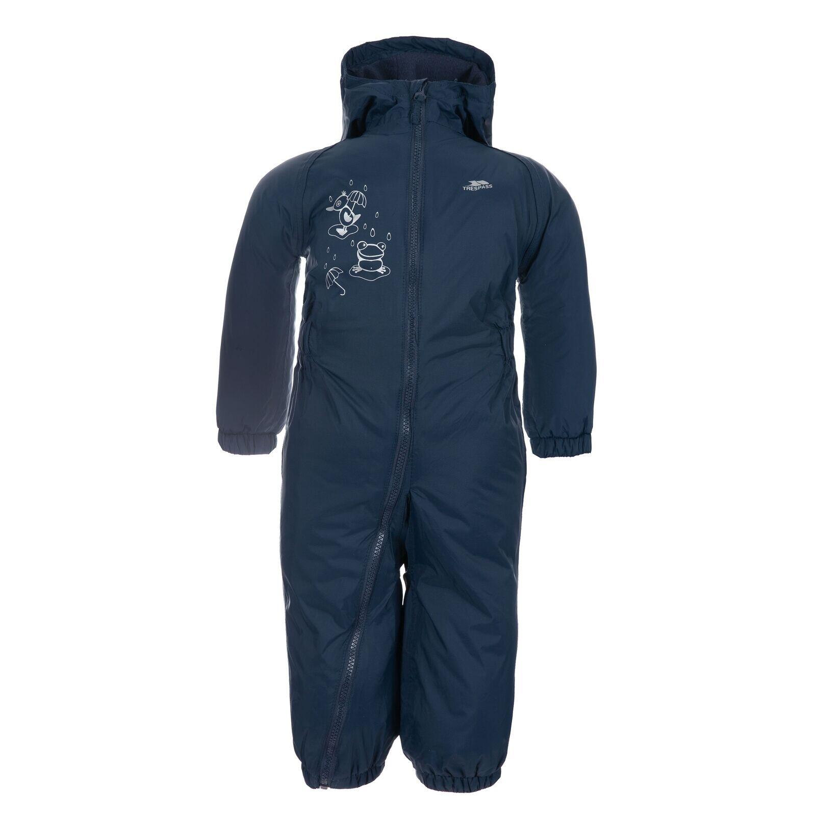 Unisex Full Body Zip Hooded Waterproof Babies Rain Suit - Dripdrop 4/5
