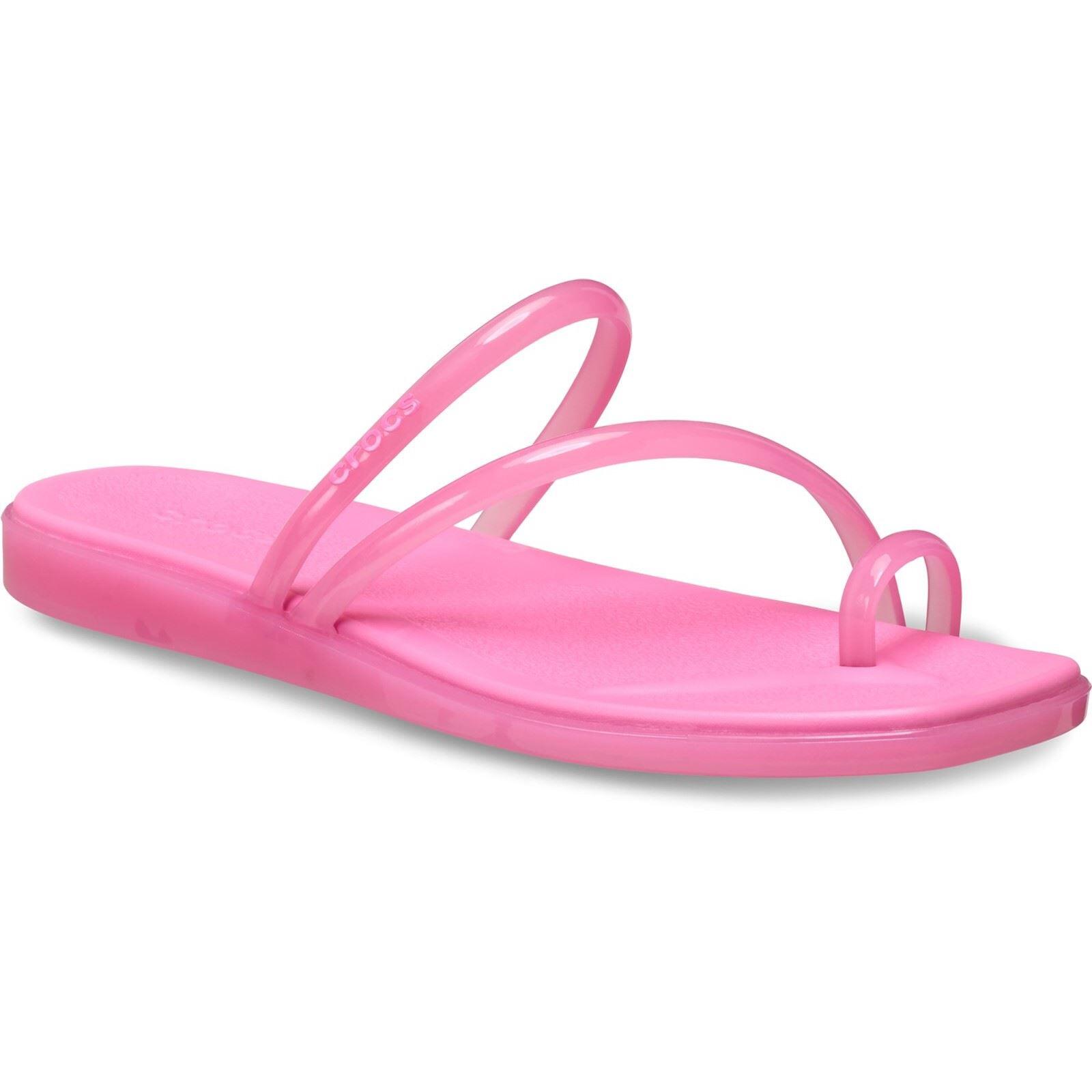 Crocs Miami Jely Toe Loop EVA Women's Pink Lemonade Sandals 1/6