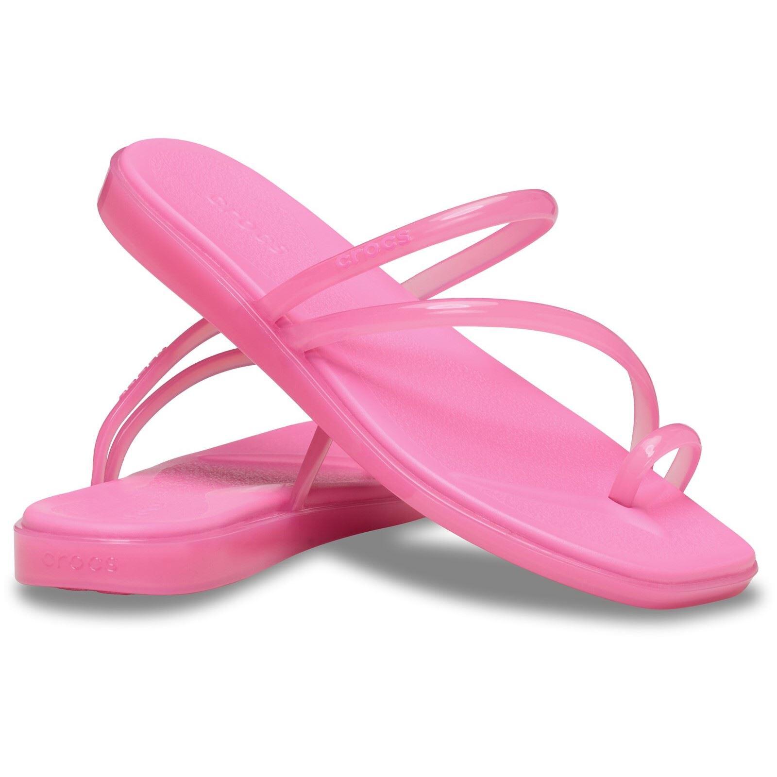 Crocs Miami Jely Toe Loop EVA Women's Pink Lemonade Sandals 3/6