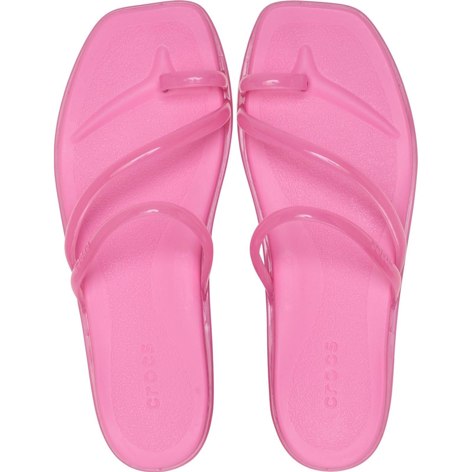 Crocs Miami Jely Toe Loop EVA Women's Pink Lemonade Sandals 5/6