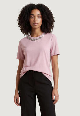 Crop top t-shirt onlparker s/s o-neck bling top box jrs dames roze
