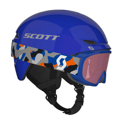 Scott keeper 2 + witty kinder skihelm + skibril set - blauw/grijs