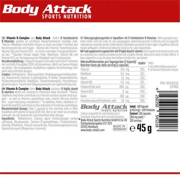 Body Attack Vitamin B-Complex 100 capsule 2/5