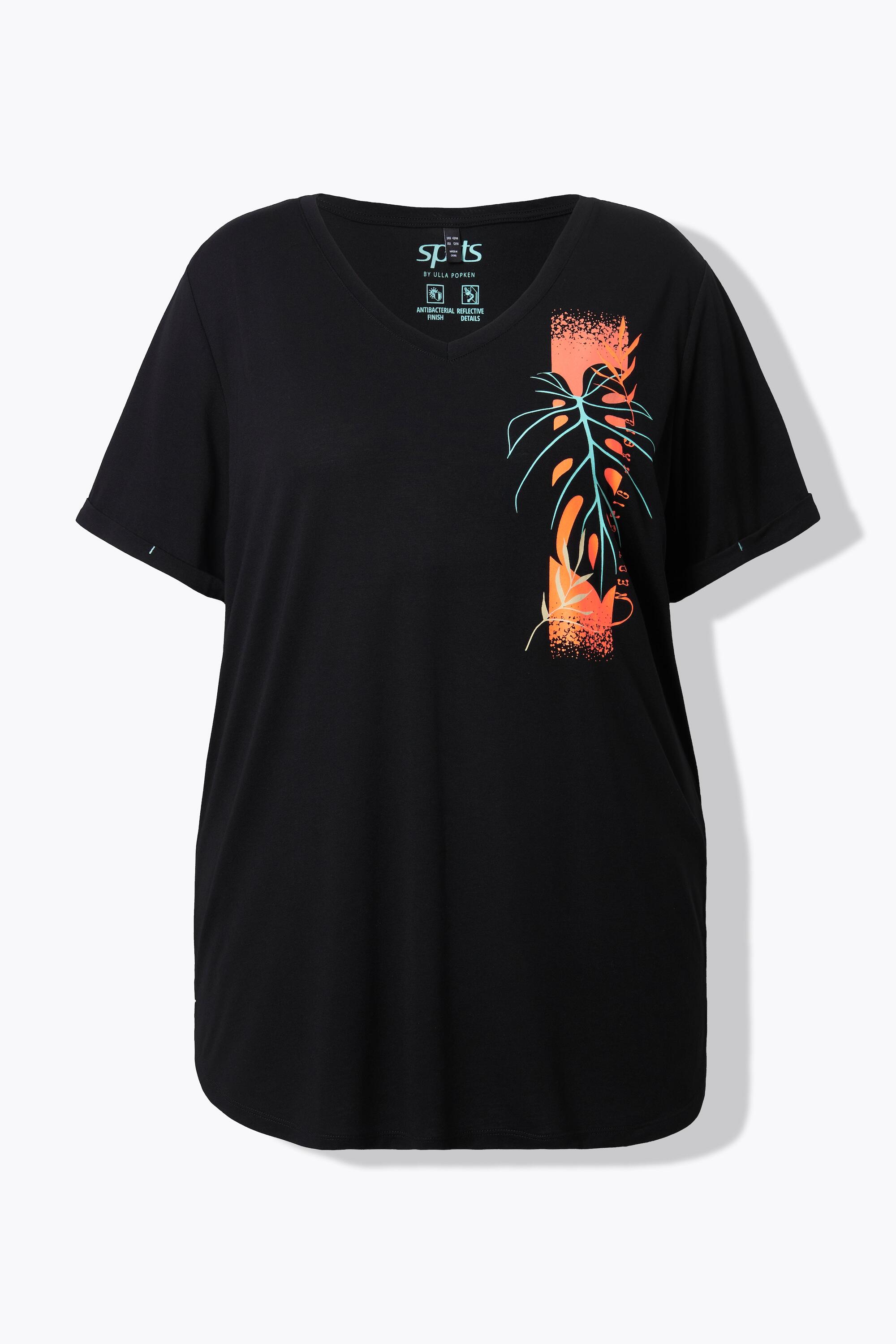 Femme T-shirt technique col en V et manches courtes traitement antibactérien 5/6