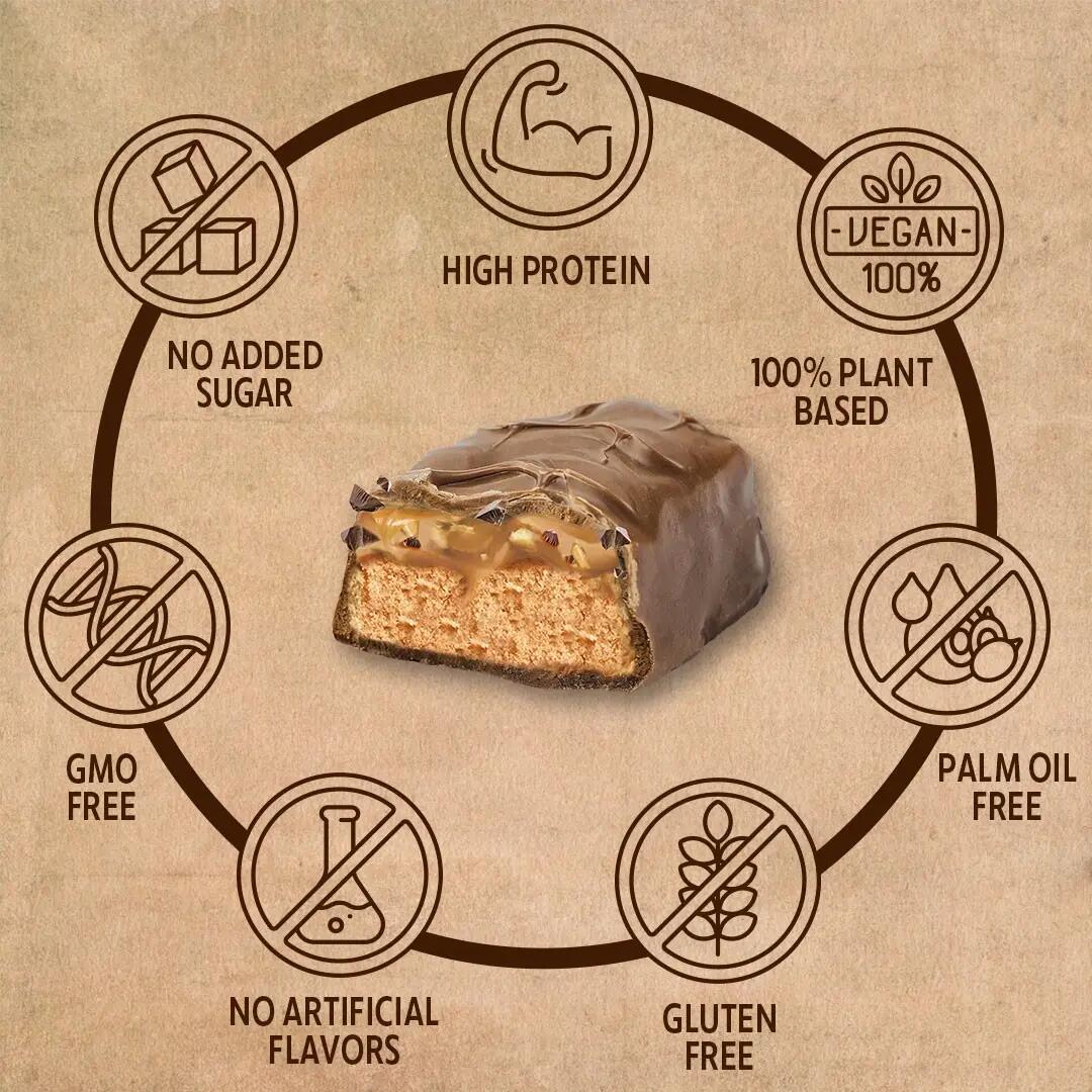All Stars Vegan Protein Bar Crunchy Peanut Caramel 45g 7/7