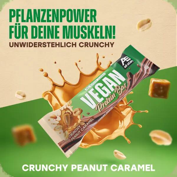All Stars Vegan Protein Bar Crunchy Peanut Caramel 45g 4/7