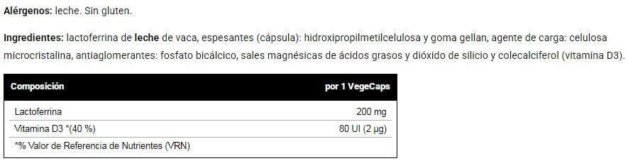 Lactoferrin 200 - 60 Cápsulas VitoBest 3/4