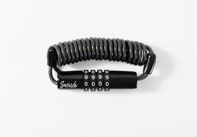 Lucchetto casco NOVA con combinazione – cavo a spirale 120 cm – leggero