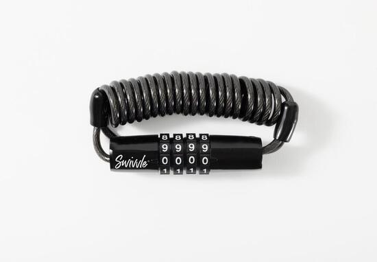 Lucchetto casco NOVA con combinazione – cavo a spirale 120 cm – leggero