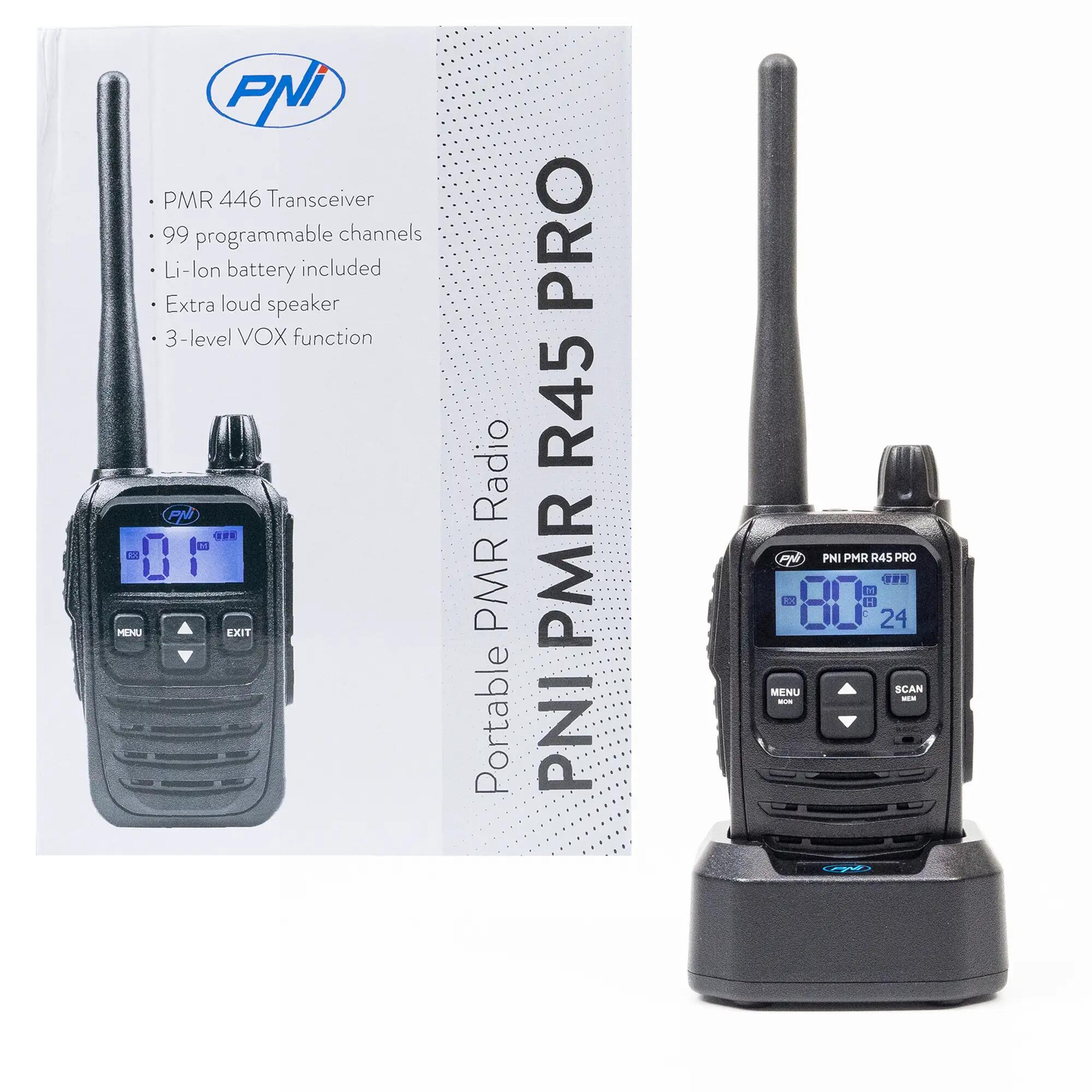 Statie radio portabila PMR R45 PRO 446MHz, 0.5W, 99 canale programabile 2/4