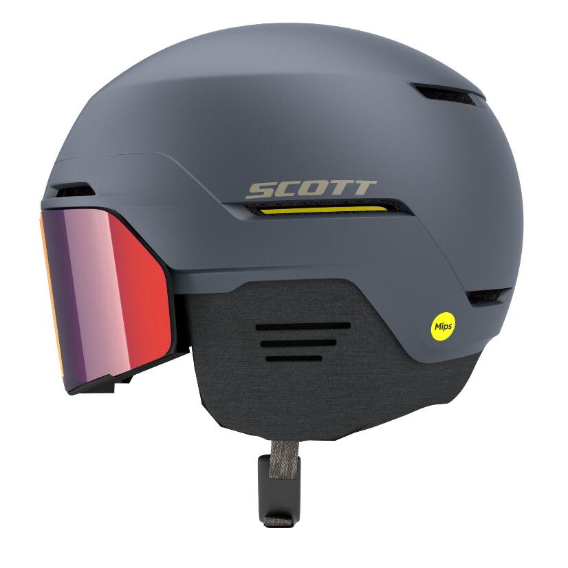 Scott Blend Plus LS Skihelm met Geïntegreerde Skibril - Blauw 2/4