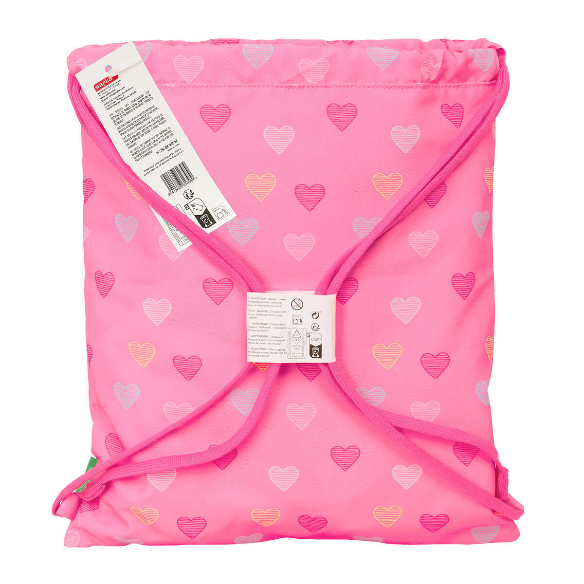 Sac à dos serré par des ficelles BENETTON Heart Rose 3/5