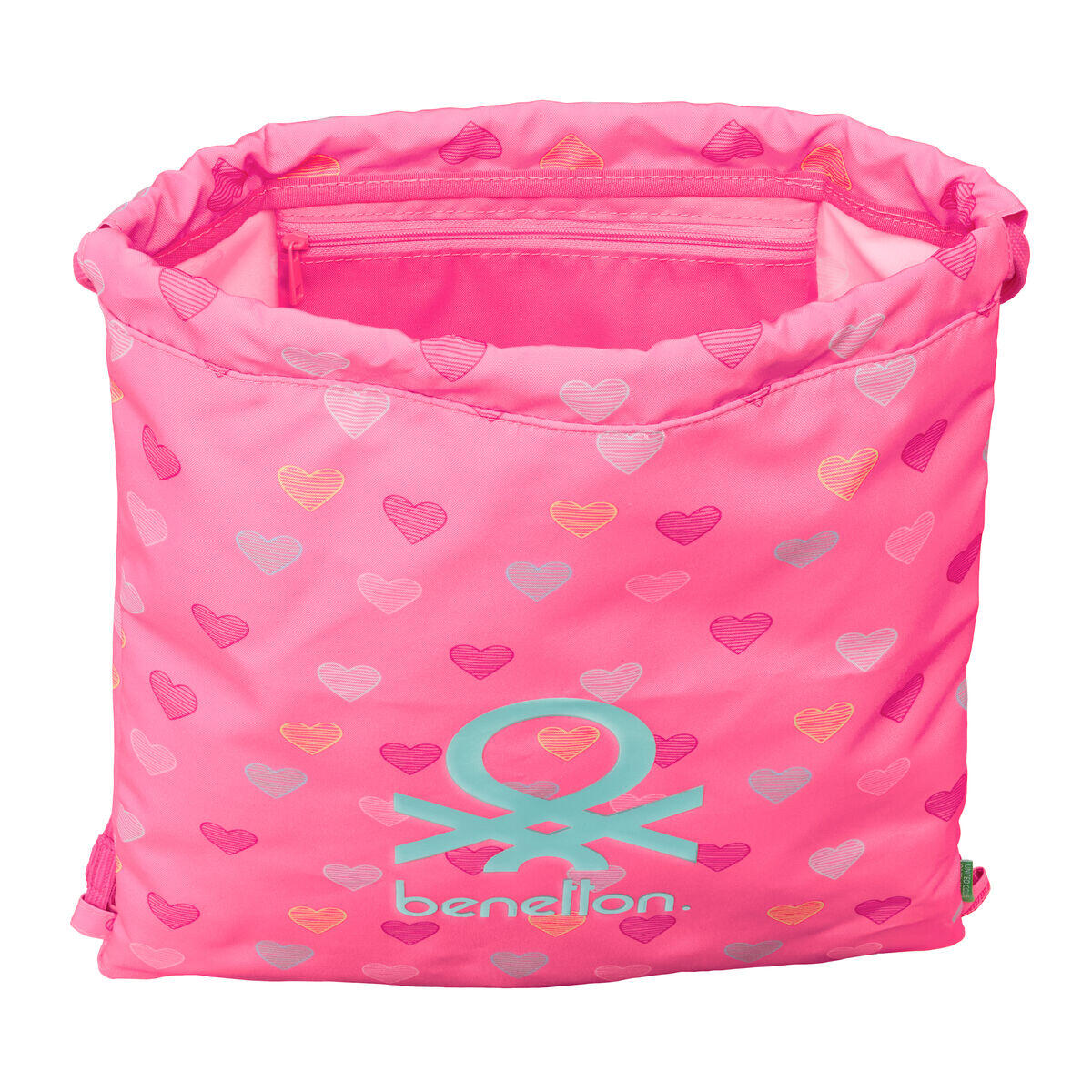 Sac à dos serré par des ficelles BENETTON Heart Rose 5/5
