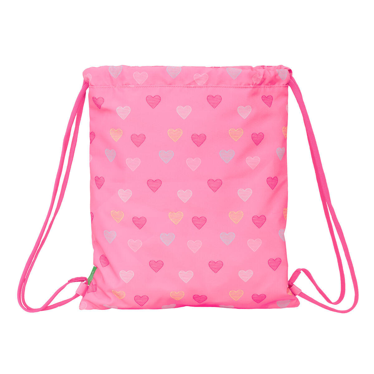 Sac à dos serré par des ficelles BENETTON Heart Rose 4/5
