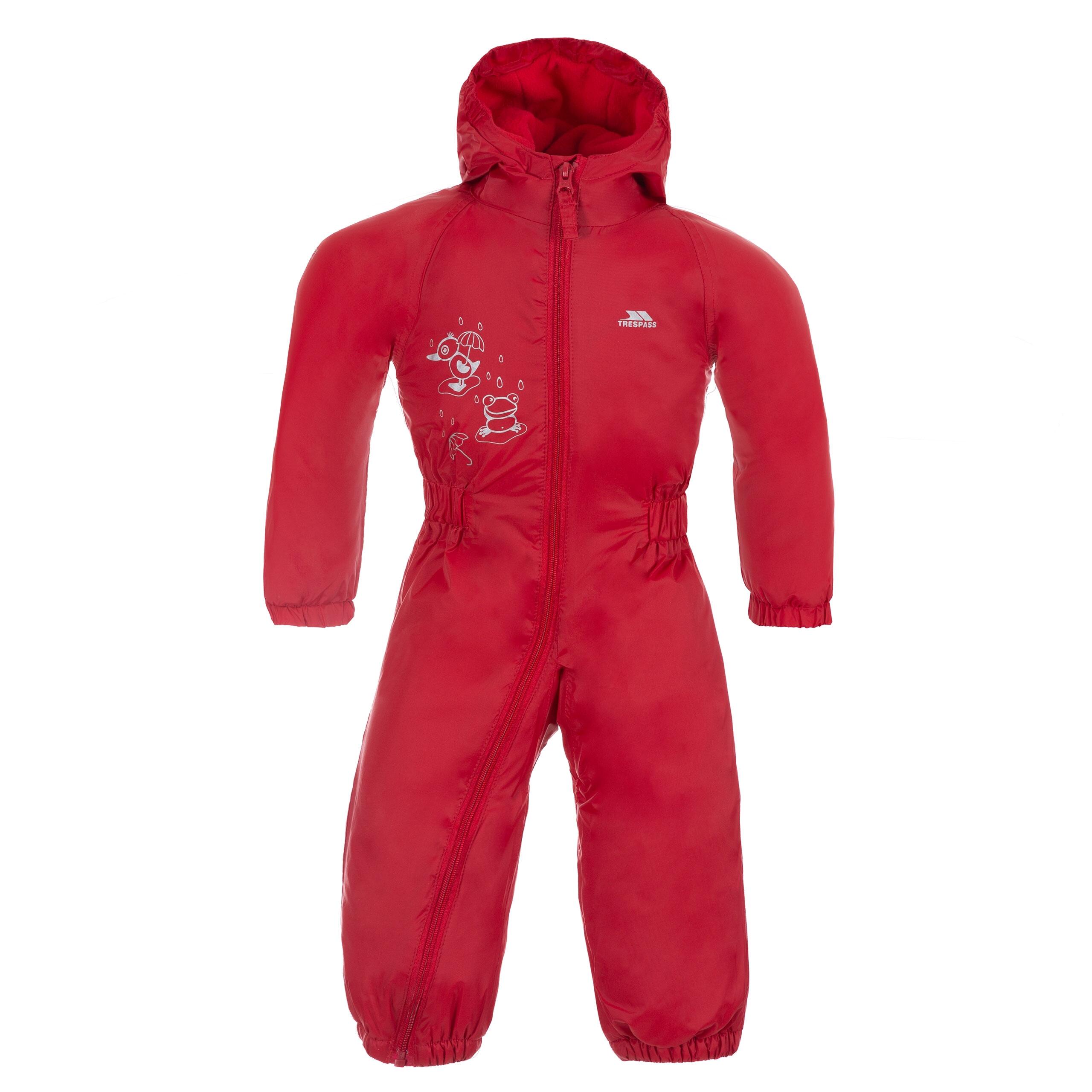 Trespass Dripdrop - Combinaison de pluie pour bébés Rouge signal 3/5