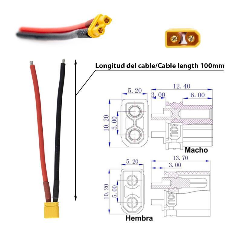 Cable con conector XT30 Amass - 5P (5M/5F) 2/5