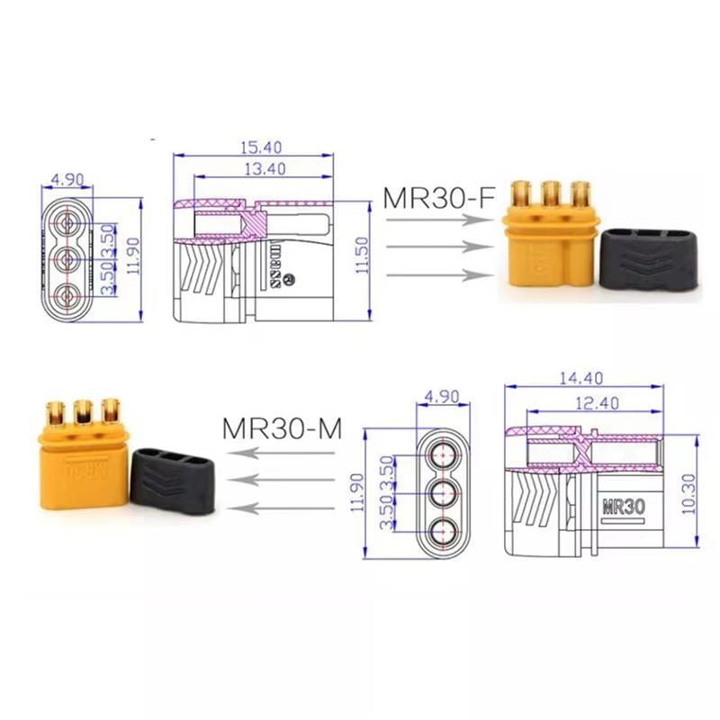 Conector MR30 Amass con protector - 5M/5F 5/5