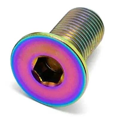 TLC Hollow Titanium BMX Kurbelachsenschraube - Rainbow