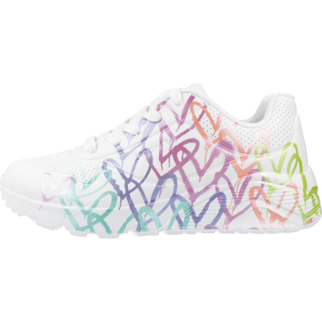 Tênis esportivos para meninas Skechers branco. 2/6