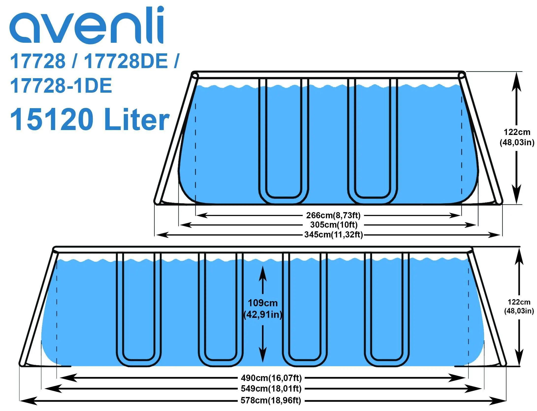Frame Pool Komplettset 549x305x122cm grau mit Sandfilter & Sicherheitsleiter 7/8