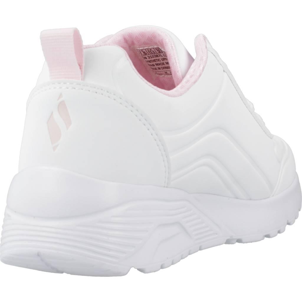 SKECHERS Enfants UNO LITE EASY ZIP Sneakers Rose Blanc 3/7