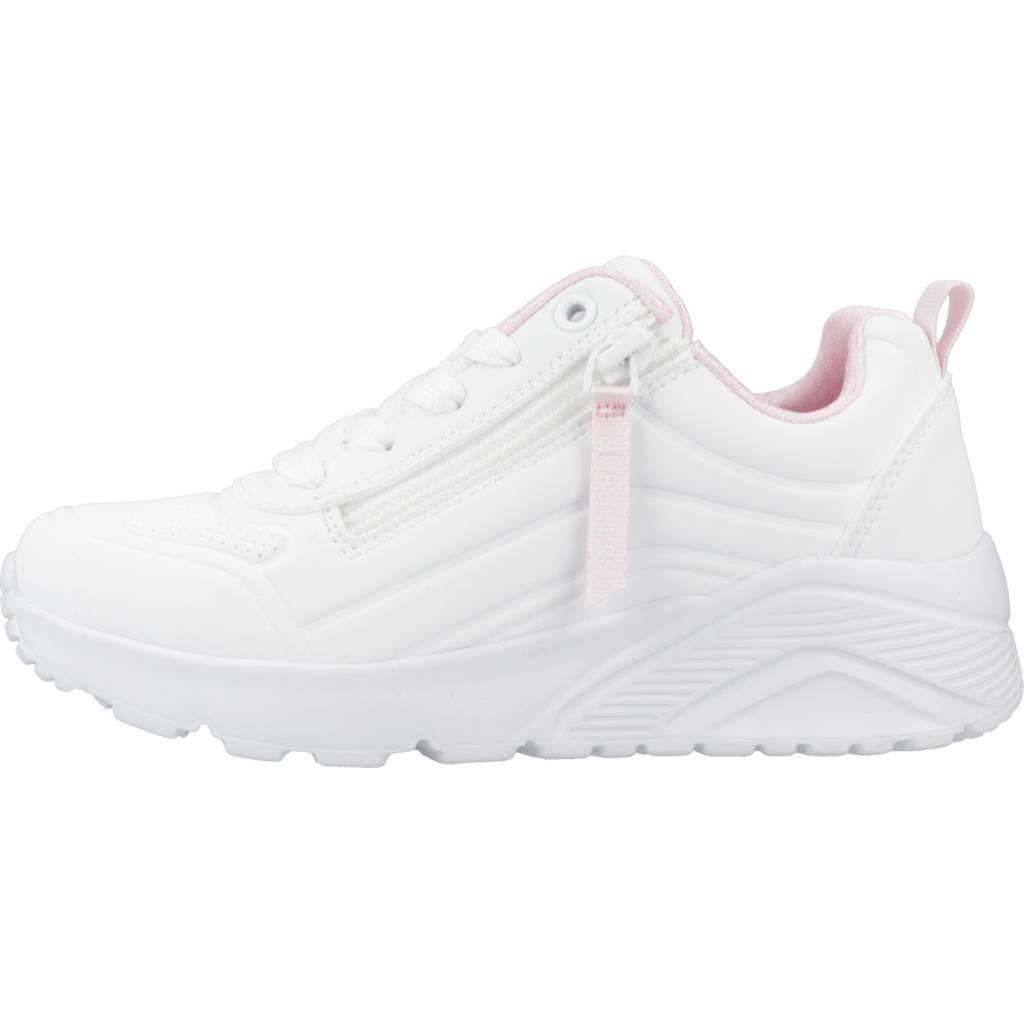 SKECHERS Enfants UNO LITE EASY ZIP Sneakers Rose Blanc 2/7