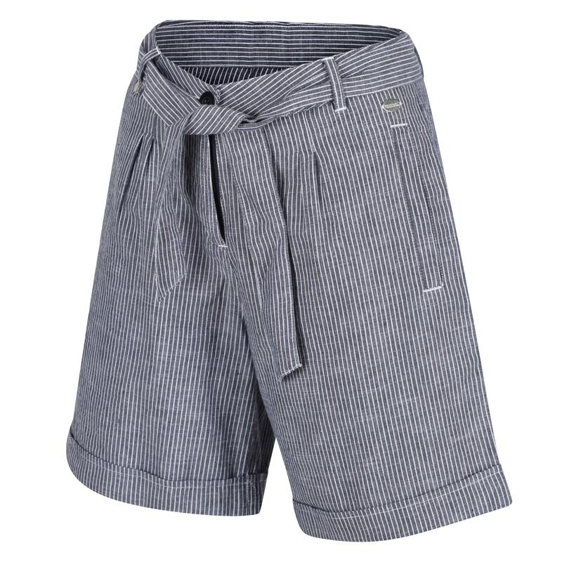 Samora Femme Randonnée Short - Rayé blanc / bleu marine