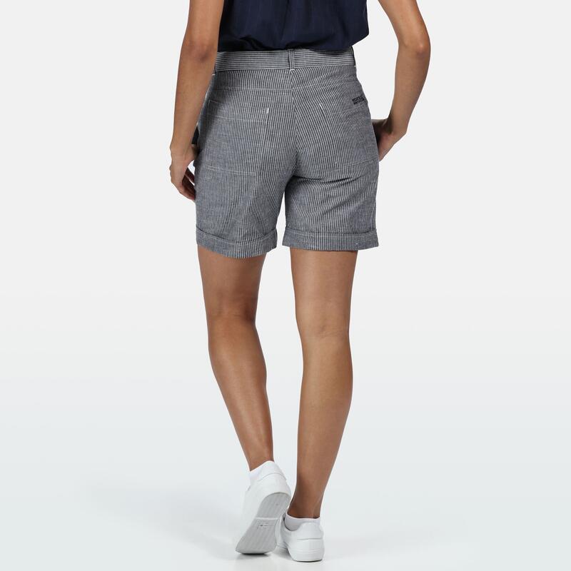 Samora Femme Randonnée Short - Rayé blanc / bleu marine