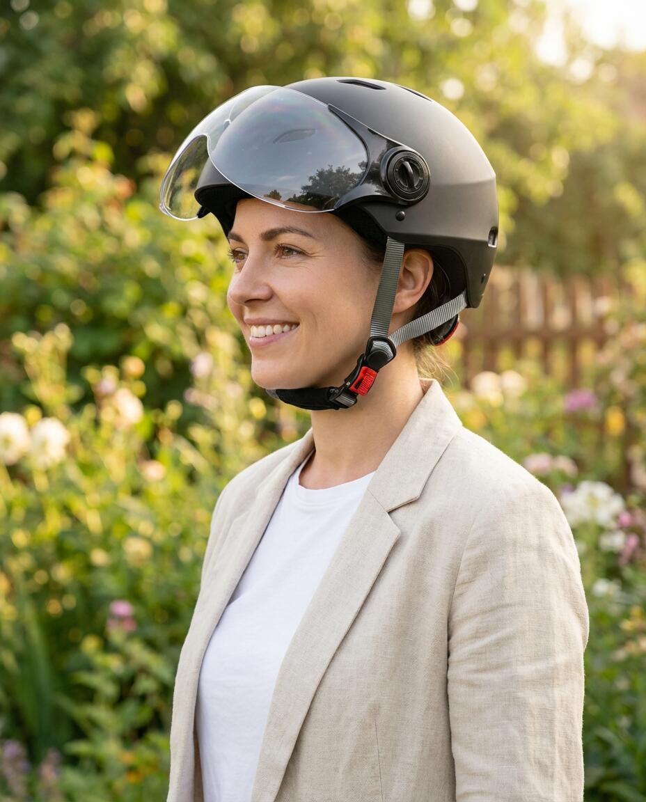 Casque YEEP.ME H.30 Vision NOIR - Visière 4 Saisons - Vélo & Trottinette 7/7