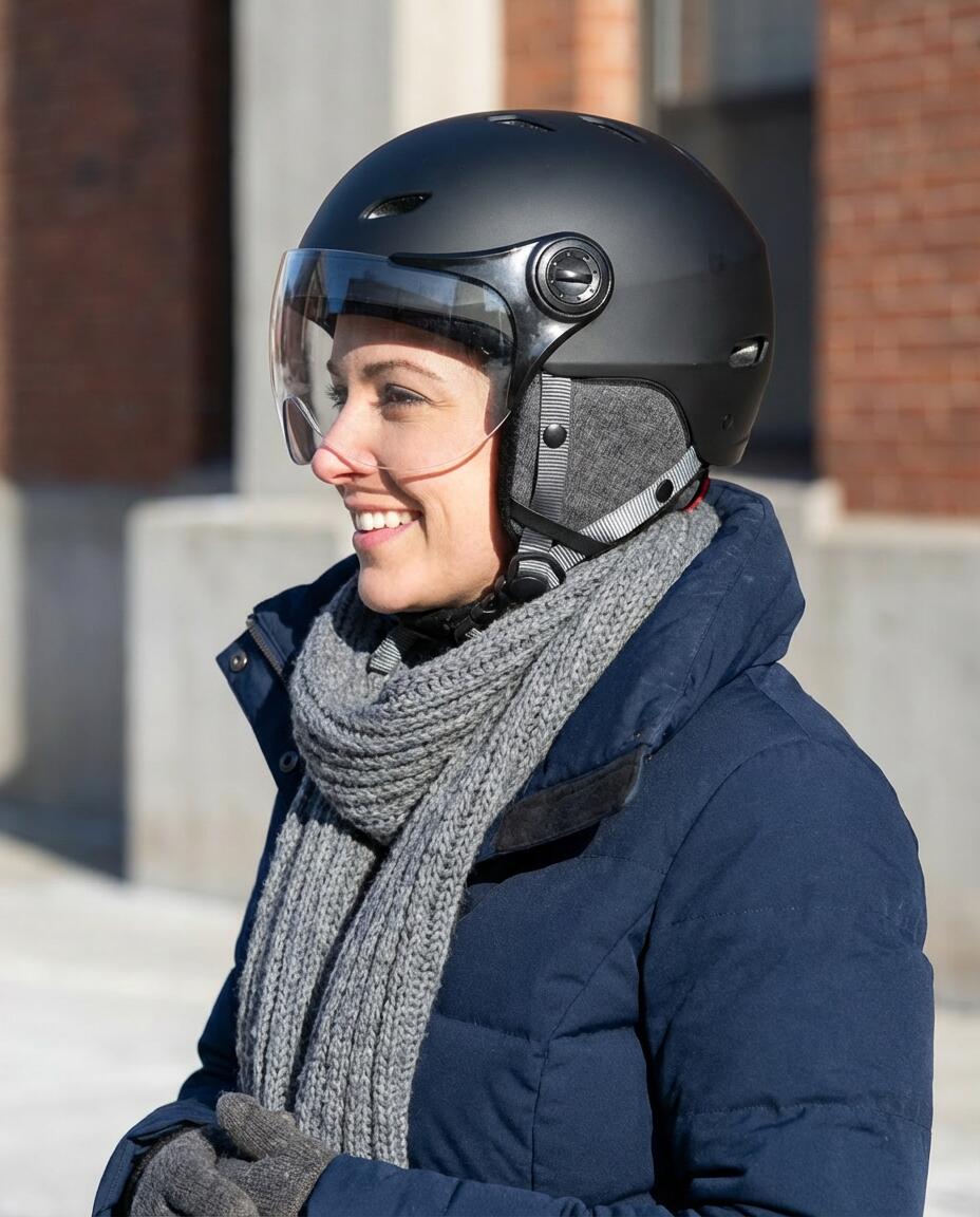 Casque YEEP.ME H.30 Vision NOIR - Visière 4 Saisons - Vélo & Trottinette 6/7
