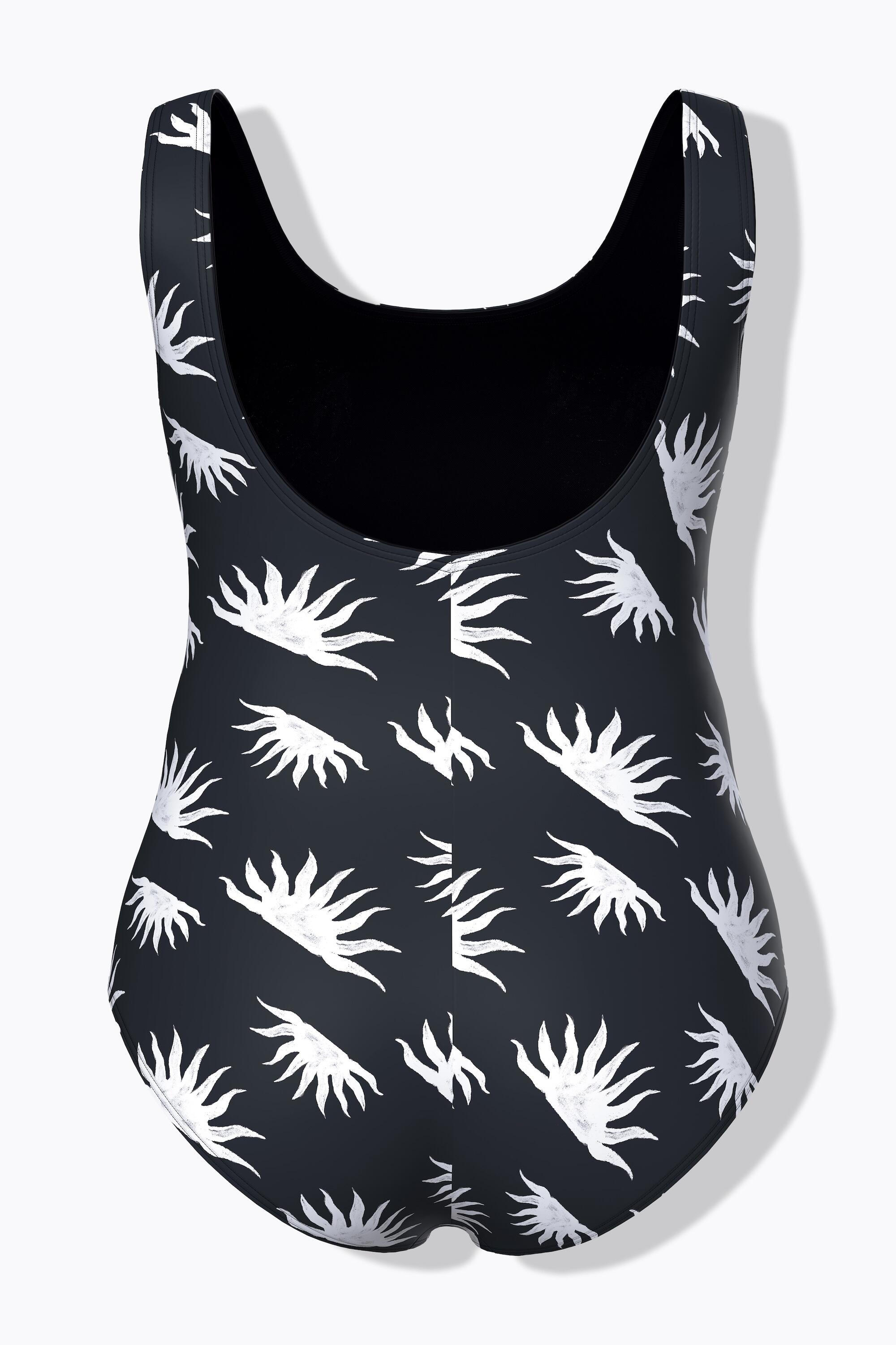 Femme Maillot de bain sans bonnets souples motif soleils et décolleté rond 7/7