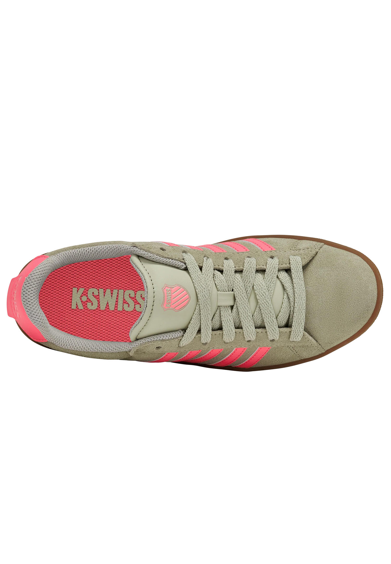 Zapatillas K-SWISS COURT TIEBRK II SDE mujer, Green Granite con rosa 4/6