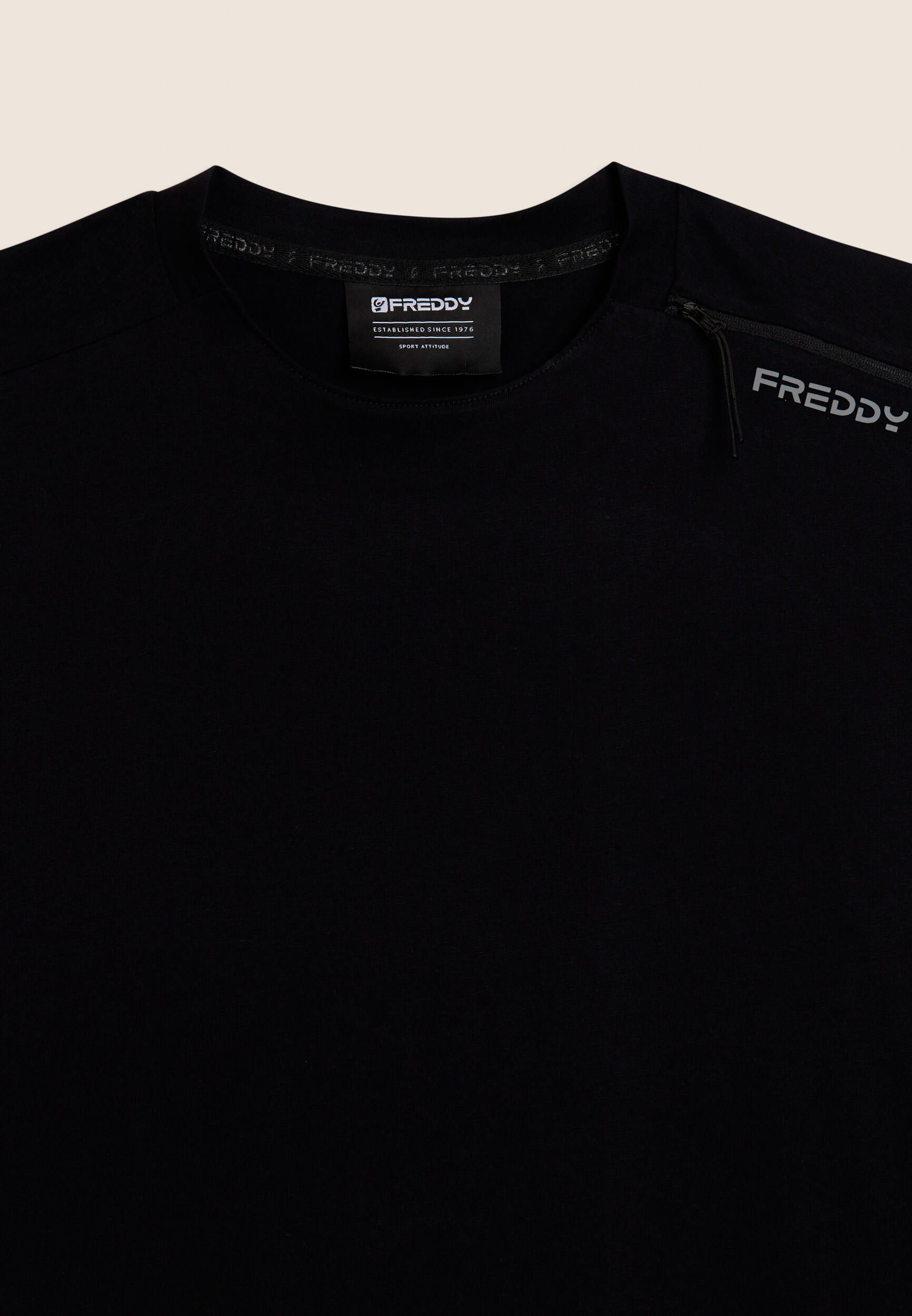 T-shirt à manches longues en jersey élastique avec fermeture éclair décorative 3/3