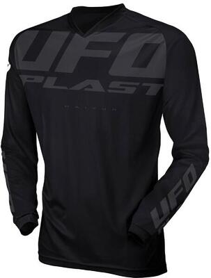 Ufo plast heren mx-shirt lange mouw v-hals polyester zwart xxl