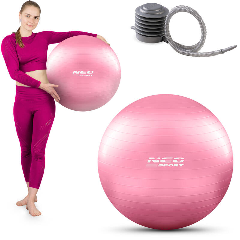 Bola de aeróbica fitness 55cm NS-950 rosa.