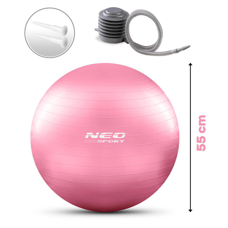 Bola de aeróbica fitness 55cm NS-950 rosa.