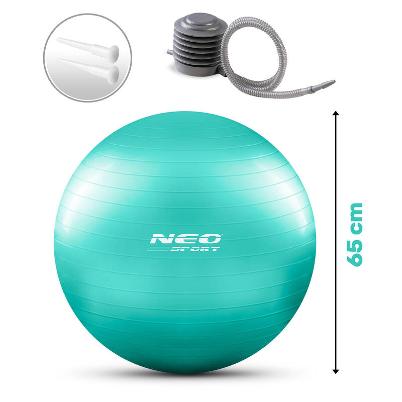 Balón suizo fitness Piłka de Pilates 65cm Neo-Sport NS-951 turquesa