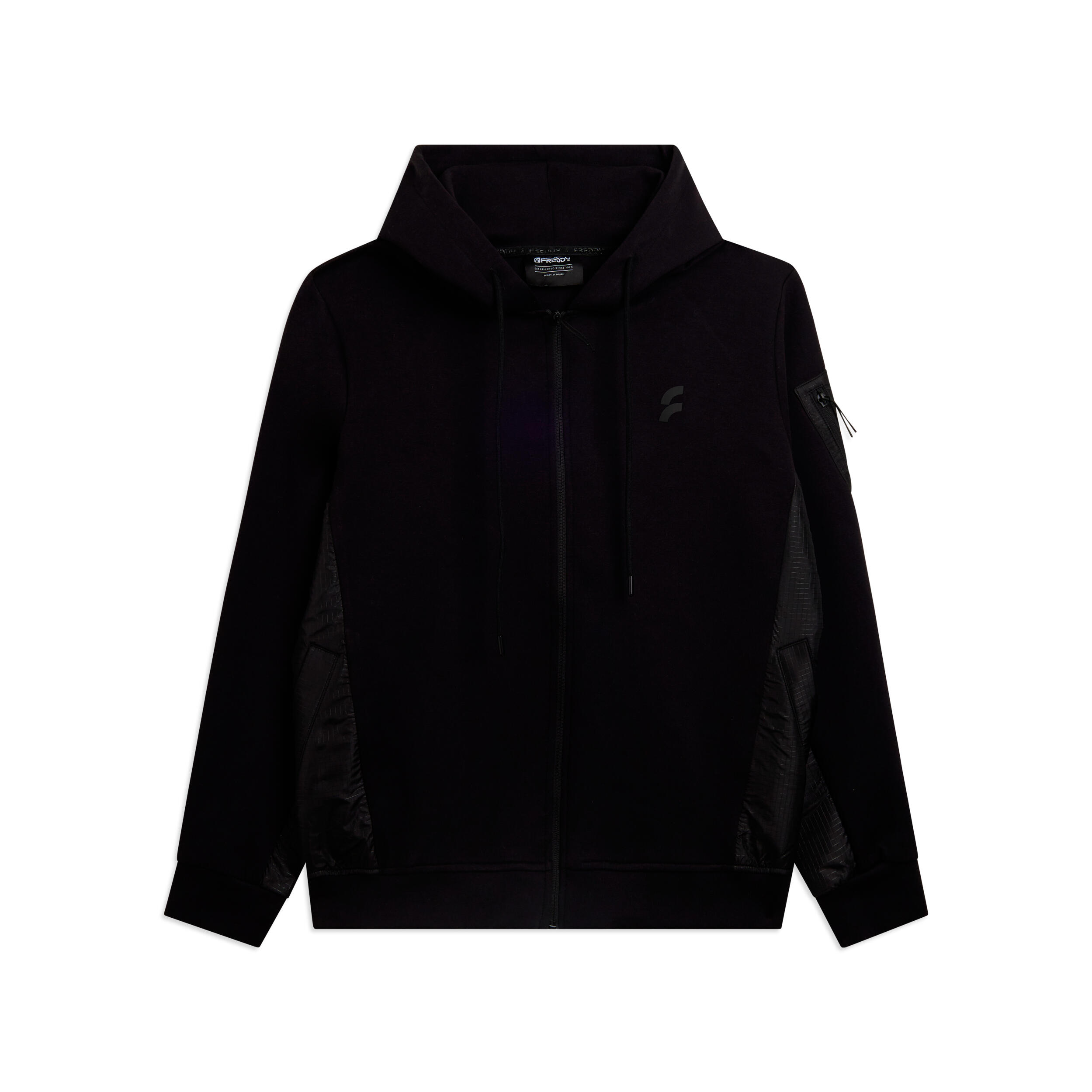 Sweat-shirt à fermeture zippée intégrale pour hommes avec inserts techniques 1/3