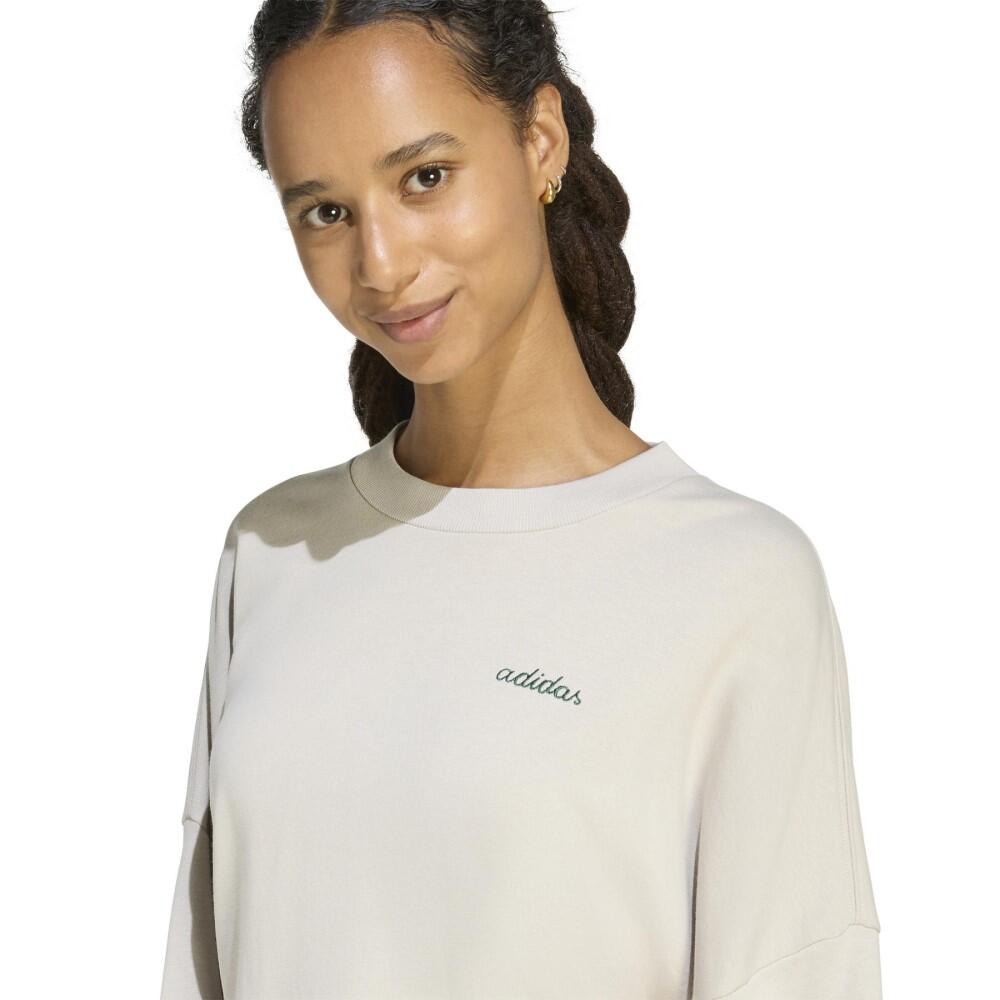 Felpa donna adidas graphic seasonal - beige 4/4