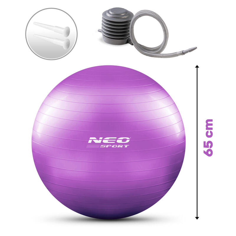 Piłka do aerobiku fitness 65cm Neo-Sport NS-951 fioletowa